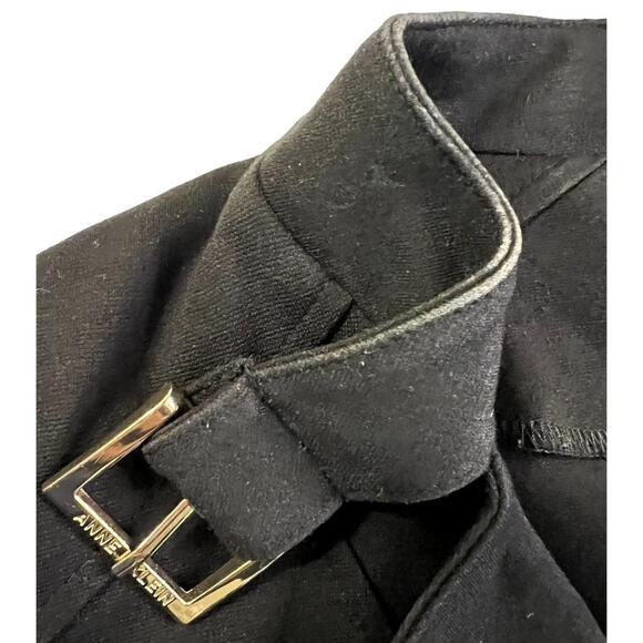 Anne Klein Moto Jacket Women's XL Black Long Sleeve Front Zip Belt Collared - Picture 6 of 9